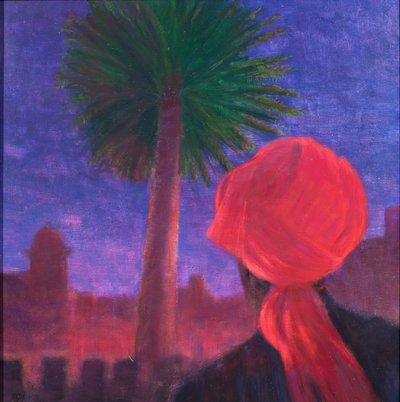 Red Turban, dusk, Jodhpur, 2012 by Lincoln Seligman